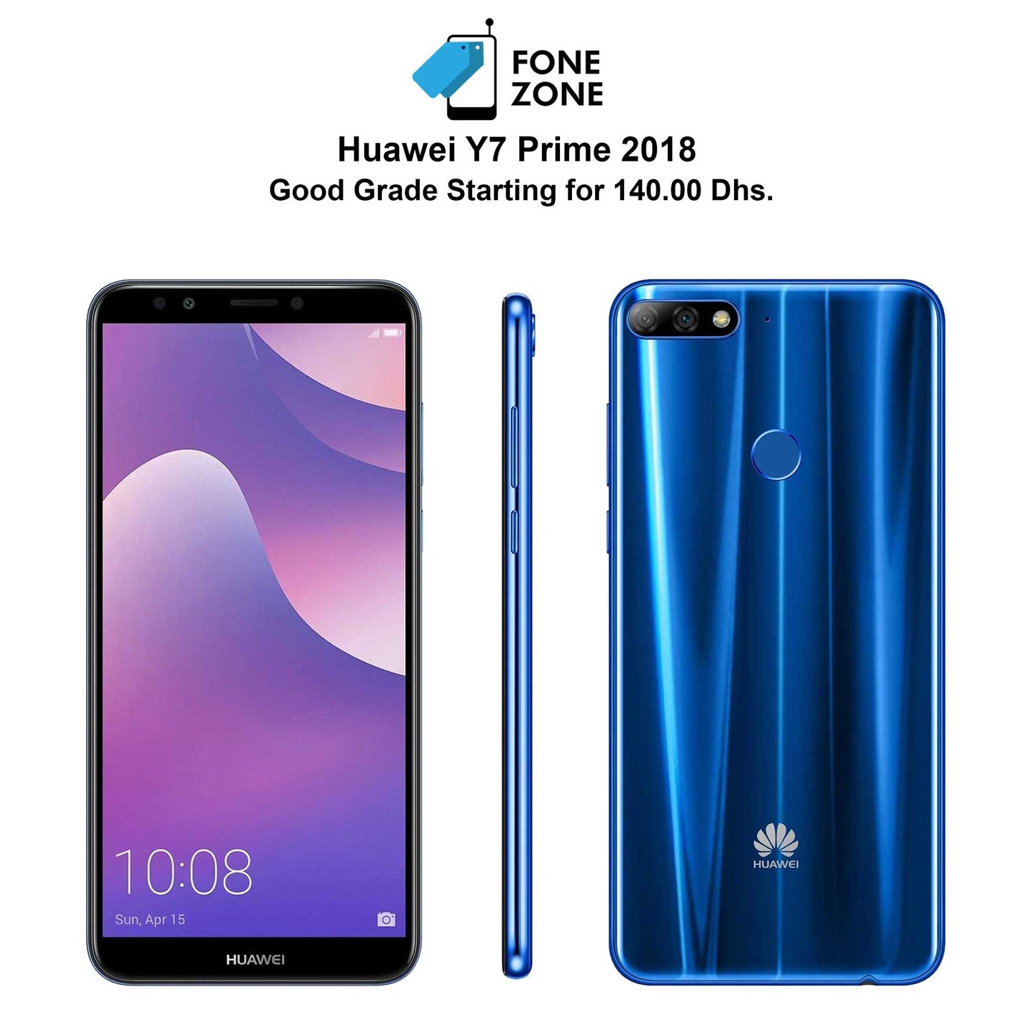 Huawei Y7 Prime 2018 64GB, 4GB Ram single sim Blue