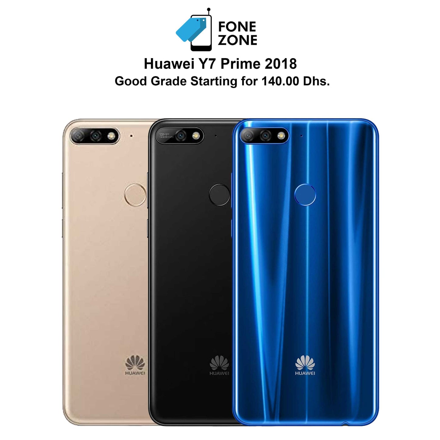 Huawei Y7 Prime 2018 64GB, 4GB Ram single sim Blue