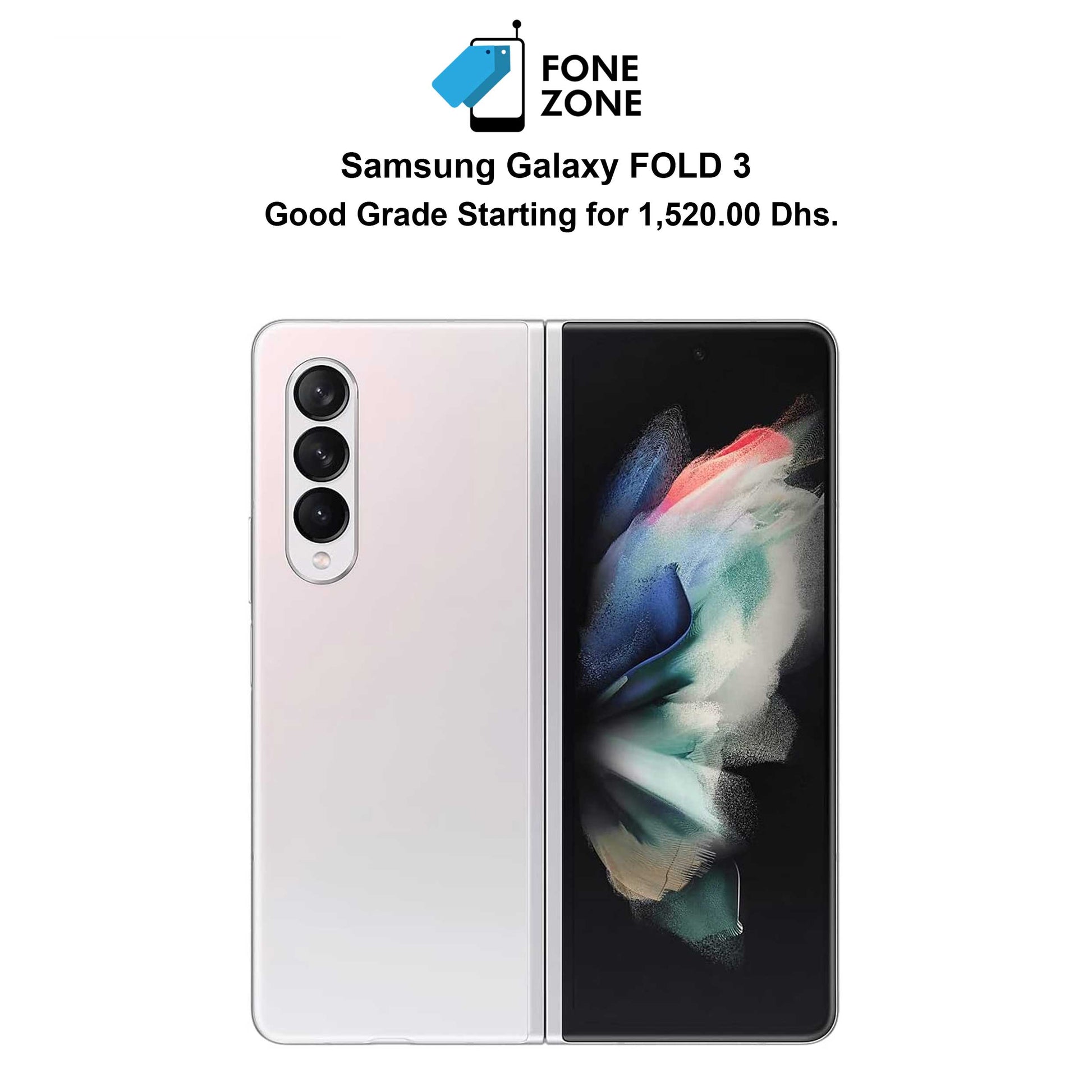 Buy now Samsung Galaxy Z Fold 3 (Phantom Silver) - Fonezone UAE