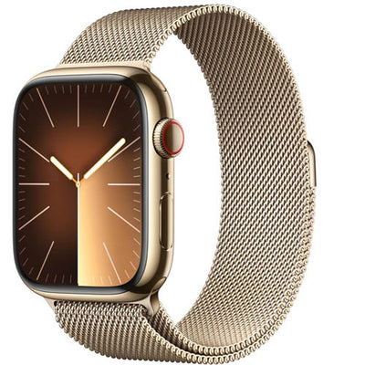 Apple Watch Series 9 [GPS + Cellular 45mm] Smartwatch with Gold Stainless steel Case 